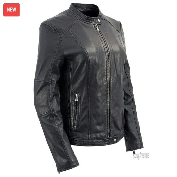 Jackets & Blazers - Premium Leather Moto Jacket, Zipper Front, Adjustable Fit, Riding Gear